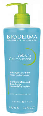 BIODERMA product photo, Sebium Gel moussant F500ml, shower foaming gel for oily skin